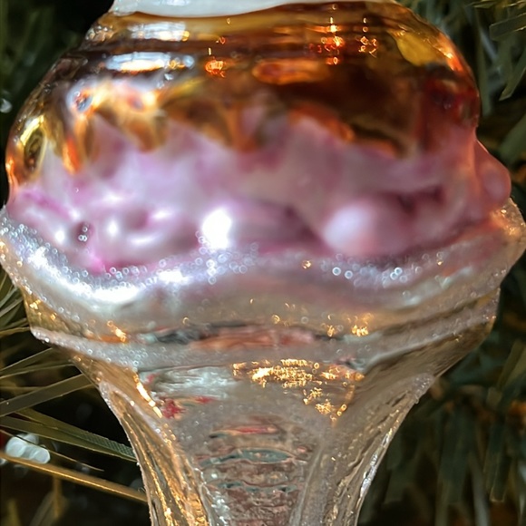 Blown Glass Hot Fudge Sundae Holiday Tree Ornament - Picture 3 of 6